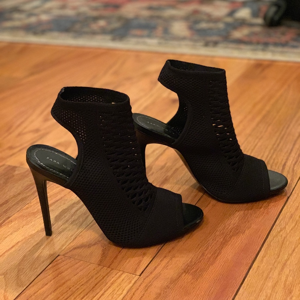 Zara Like New Sock Open Toe Booties - image 1
